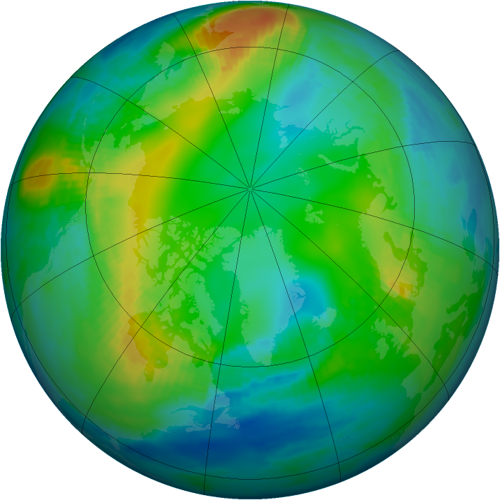 Arctic ozone map for 13 November 1979